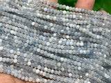 Aquamarine 3M faceted Round , Aquamarine AAA grade, length of strand 15Inch , micro faceted , origin Brazil