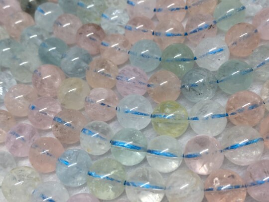 1/2 Strand AAA Quality 8mm Aquamarine & Morganite Smooth Round beads, Perfect Round Beads- Length 20 cm- Aquamarine Beads- Morganite Beads