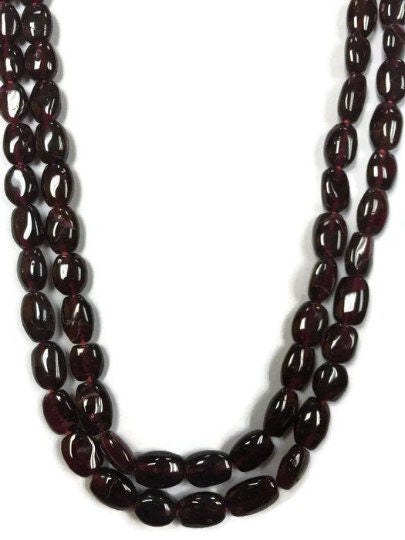 5 Strands, Garnet Smooth Oval 6x8mm, 14 Inch Strand, Garnet Beads