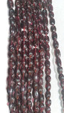 5 Strands, Garnet Smooth Oval 6x8mm, 14 Inch Strand, Garnet Beads