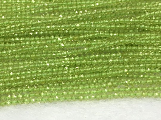 25 strands Pack Peridot faceted Round 2-2.5mm, Length 14