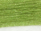 5 strands Pack Peridot faceted Round 2-2.5mm, Length 16" Micro faceted round beads. Top Quality faceted