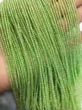 25 strands Pack Peridot faceted Round 2-2.5mm, Length 14" Micro faceted round beads. Top Quality faceted