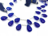 12X18 MM Blue Jade faceted Pear Briolette 8" Strand, Top Quality pear shape.Gemstone Briolettes