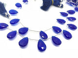 12X18 MM Blue Jade faceted Pear Briolette 8" Strand, Top Quality pear shape.Gemstone Briolettes