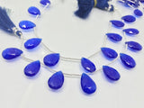 12X18 MM Blue Jade faceted Pear Briolette 8" Strand, Top Quality pear shape.Gemstone Briolettes