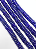 Lapis 7MM , Lapis Roundel Beads , AAA Quality Dark Blue Color , 40 cm Length- Lapis Roundel Beads Natural Lapis Beads origin Afghanistan