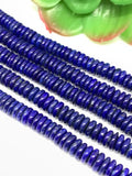 Lapis 7MM , Lapis Roundel Beads , AAA Quality Dark Blue Color , 40 cm Length- Lapis Roundel Beads Natural Lapis Beads origin Afghanistan