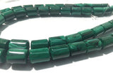 8x12 mm Malachite Tube Beads , Length of strand 40 cm - Top Quality , Natural Malachite Cylinder Beads- Malachite Barrel Beads