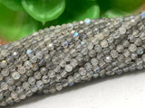 Labradorite 2.5M Round faceted beads,Micro faceted beads in length 15 Inch . natural gemstone , origin is Madagascar