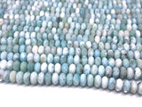 8mm Larimar Faceted Rondelle (20 cm Length )- Natural Larimar Roundel Beads- Origin Dominican Republic