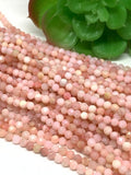 Pink Opal Faceted 4MM Round size, Super Quality , Natural PInk Opal beads , Micro faceted gemstone beads. origin from Peru