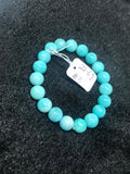 10mm Amazonite Round Beaded Bracelet . Length in 7.5 Inch Stretch Bracelet, Amazonite Bracelet- Top Quality code #3