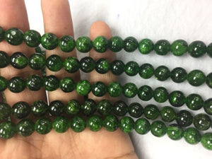 10MM Chrome Diopside 1/2 strand AAAA Quality Smooth Round , Very good quality, length 20 cm Natural Chrome Diopside