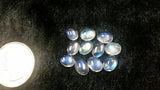 5X7MM Rainbow Moonstone smooth Oval cabs ,pack of 5 pcs , transparent and blue fire quality , grade AAAA
