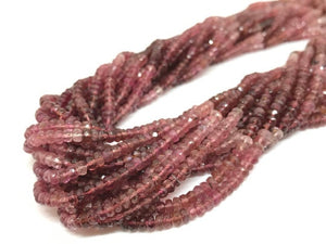 4MM Pink Tourmaline faceted Rondelle Top quality 16.5" Strand, Natural Pink tourmaline micro faceted beads , origin Madagascar