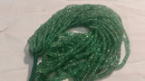 Top Quality Emerald Faceted Roundel Graduated 2-4mm , AAAA Quality Emerald, Transparent and strong green, Length 16"