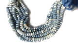 9MM PERUVIAN BLUE opal Smooth Roundel shape, Natural opal beads, Length 10" AA Quality shaded Blue Opal beads