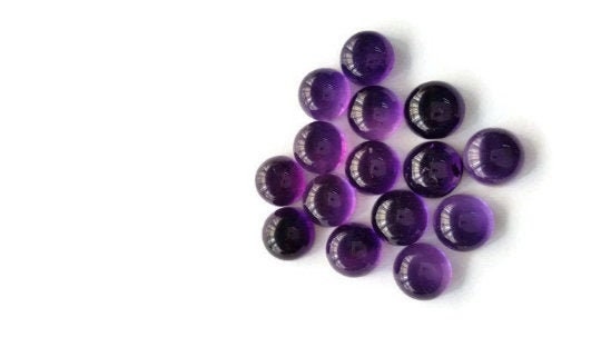 8MM Natural Amethyst Cabs, Pack of 6 Piece , Good Quality cabochon