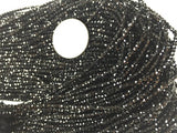 5 Strands - Black Spinel Roundel Beads - Micro Cut Stone Measures - 2.5 mm beads