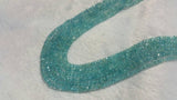 3.5MM Aquamarine faceted Rondelles AA grade, Length 13" Hand cut faceted