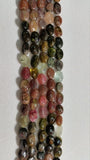 Multi Tourmaline Oval shape 7X9mm , length of strand 14"- Tourmaline oval beads