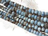 9mm African Opal Faceted Rondelle 8 Inch Length, Super Quality , Blue Opal faceted Roundel