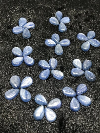 8X12 MM Kyanite Pear Cabochons, Kyanite Cabs, Super Fine Quality Cabs,Pack of 4 pc.