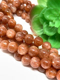 Sunstone Round Beads 8 mm AAAA Quality 40 cm Strand, Top Grade Sunstone Round Beads- Natural sunstone with many flash