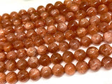 Sunstone Round Beads 8 mm AAAA Quality 40 cm Strand, Top Grade Sunstone Round Beads- Natural sunstone with many flash