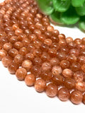 Sunstone Round Beads 8 mm AAAA Quality 40 cm Strand, Top Grade Sunstone Round Beads- Natural sunstone with many flash