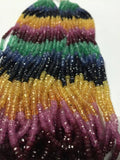 Sapphire Faceted Roundel Beads , Ruby Sapphire Emerald Beads AAA quality- Emerald,Sapphire,Ruby Faceted Rondelle, 2.5-3 mm