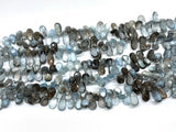 Moss Aquamarine 7X10-12 mm Pear Faceted -Moss Aqua Briolettes, Length 8 inch Top Quality AAAA- Moss Aquamarine Pear Shape Beads