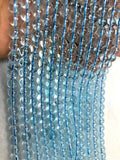 6mm half Strand Blue Topaz Round Beads- Top Quality, Length 20 cm - 100% Natural Blue Topaz Beads