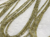 Natural yellow Diamond Faceted, Diamond Beads AAA Quality,Size 1.5-2MM Good Shining , Length 4'' , Precious gemstone beads.