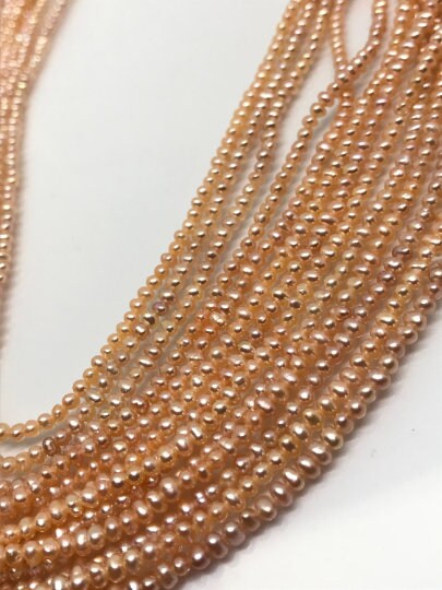 2.5MM Freshwater Peach Cultured Pearl .Natural Freshwater pearl , AAAA Grade,button shape pearl code 02