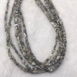 Grey Diamond Nuggets strand ,half strand length 17" Natural diamond nuggets , 30 carat strand , diamond beads in free form shape .