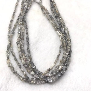 Grey Diamond Nuggets strand ,half strand length 17" Natural diamond nuggets , 30 carat strand , diamond beads in free form shape .