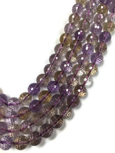 Ametrine Round Faceted 8mm size , 15.5 Inch Strand , top quality beads- Ametrine beads