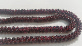 Garnet Rope Hand Made Necklace in 28" , Natural Red Garnet Rope Necklace, Origin -India .