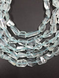 8X12MM BLUE AQUAMARINE FACETED Nuggets, Faceted tumble shape, Length 9"