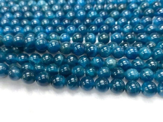 6MM Neon Apatite Smooth Round, Perfect Round Beads- 40 cm Length - Top Quality - 100% Natural Beads