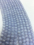 5.5mm Blue Lace Agate Round Beads, 15 Inch Strand- Top Quality