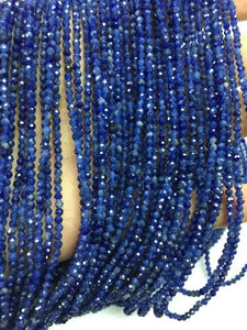 10 Strands Pack Sodalite faceted Round 2-2.5mm, Length 14" Micro faceted round beads. Top Quality faceted