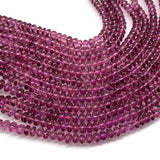 Rhodolite Garnet Roundel 3.50 to 5.50 mm size 1/2 Strand 8 Inch Length AAAA Quality Beads- - Origin Mozambique- Garnet Rondelle Beads