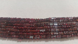 Garnet Rectangular Side Carving Shape 4x6MM- length 16 nches