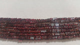 Garnet Rectangular Side Carving Shape 4x6MM- length 16 nches