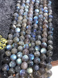 12MM Labradorite Round beads, Top Quality perfect round shape . Yellow and Blue Fire -AAA Grade . Length 15.5 Inch