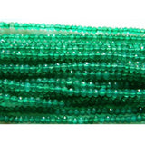 Green Onyx faceted 3mm, faceted green onyx, faceted beads, gemstone faceted- Length 13.5 Inch- Green Onex Faceted Rondelle- Onex Rondelle