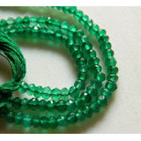 5 strands Pack , Green Onyx faceted 3-3.5mm, faceted green onyx, faceted beads, gemstone faceted